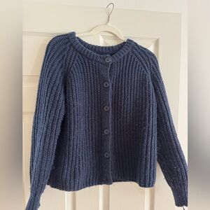 Fuzzy blue cardigan